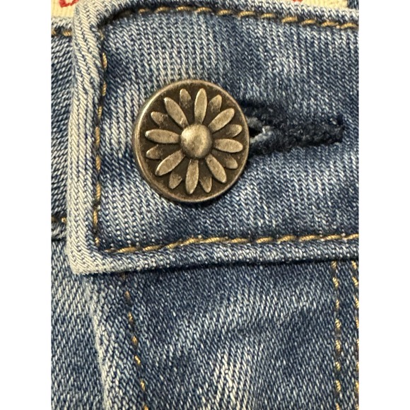 Driftwood Jeans Womens Size 27‎ Jackie Embroidered Straight Leg Blue $138 - Picture 8 of 13